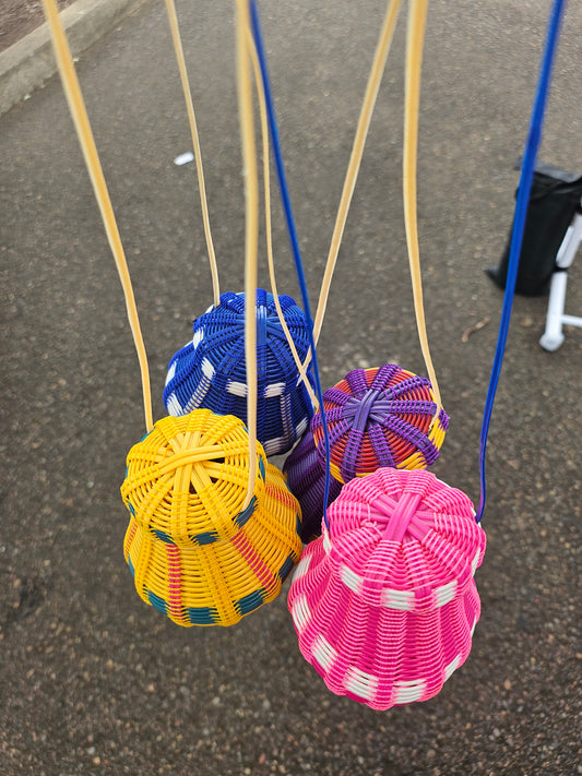 Woven Basket Coin Purse